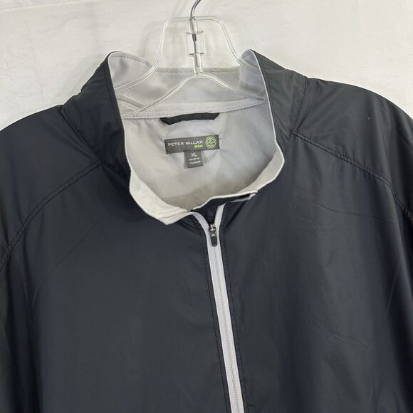 Peter Millar E4 Wind Golf Jacket 1/4 Zip Gray w/ Pocket Mens XL Shirt - Picture 2 of 8